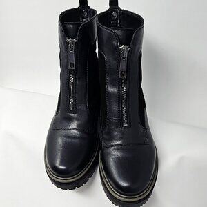 Naturalizer Women's Jett Ankle Boots, Black Leather and Suede, Size 8.5US